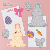 Globleland Easter Bunny Carbon Steel Cutting Dies Stencils, for DIY Scrapbooking/Photo Album, Decorative Embossing DIY Paper Card