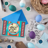 Globleland Vintage Rabbit and Happy Easter Cutting Dies and Silicone Clear Stamps Set, for DIY Scrapbooking/Photo Album, Decorative Embossing DIY Paper Card