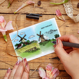 Windmill, Farm, Landscape Stamps Silicone Stamp Seal for Card Making Decoration and DIY Scrapbooking