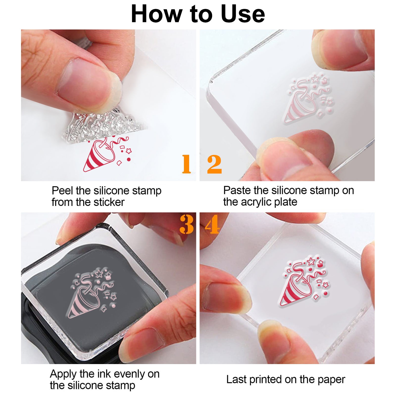 Globleland Clear Silicone Stamp Seal for Card Making Decoration and DIY Scrapbooking, Includes the Phrases, Old Man, Party
