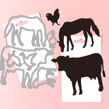 Globleland Animals, Cow, Horse, Chicken, Duck, Sheep Carbon Steel Cutting Dies Stencils, for DIY Scrapbooking/Photo Album, Decorative Embossing DIY Paper Card