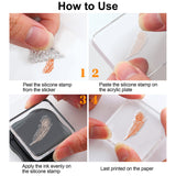 Globleland Feather Stamps Silicone Stamp Seal for Card Making Decoration and DIY Scrapbooking