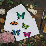 Globleland PVC Plastic Stamps, for DIY Scrapbooking, Photo Album Decorative, Cards Making, Stamp Sheets, Butterfly Pattern, 160x110x3mm