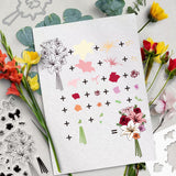 Globleland Flower, Lily Cutting Dies, Painting Stencils and Silicone Clear Stamps Set, for DIY Scrapbooking/Photo Album, Decorative Embossing DIY Paper Card