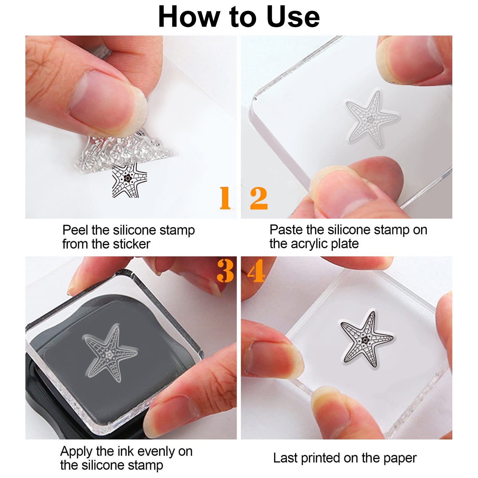 Globleland Starfish Wishes, Seashells, Conch Clear Silicone Stamp Seal for Card Making Decoration and DIY Scrapbooking