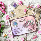 Globleland Floral Stamps, Floral Postmarks Clear Silicone Stamp Seal for Card Making Decoration and DIY Scrapbooking