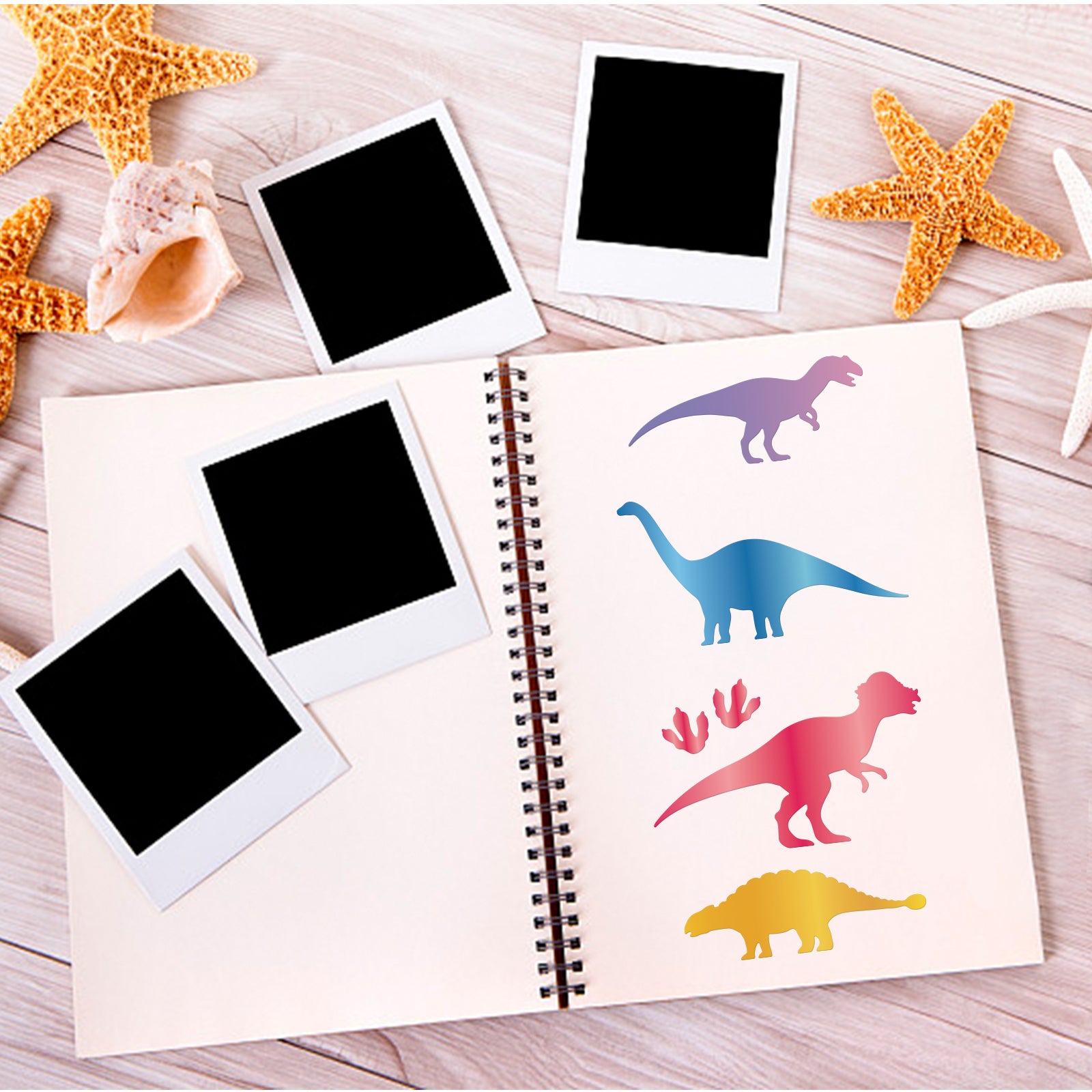 Globleland Hot Foil Plate, for DIY Scrapbooking, Photo Album Decorative, Cards Making, Stamp Sheets, Dinosaur Theme Patterns