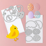 Globleland Chick and Egg, Easter Carbon Steel Cutting Dies Stencils, for DIY Scrapbooking/Photo Album, Decorative Embossing DIY Paper Card