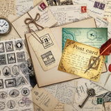 Globleland Vintage Stamps, Letters, Postcards Stamps Silicone Stamp Seal for Card Making Decoration and DIY Scrapbooking
