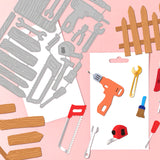 Globleland Hammer, Toolbox, Electric Drill, Screwdriver, Saw Carbon Steel Cutting Dies Stencils, for DIY Scrapbooking/Photo Album, Decorative Embossing DIY Paper Card