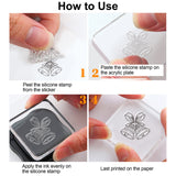 GLOBLELAND Bell Silicone Stamp Seal for Card Making Decoration and DIY Scrapbooking, Bell, White Pigeon, Blessing