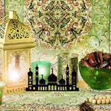 Globleland Ramadan & Eid Mubarak Carbon Steel Cutting Dies Stencils, for DIY Scrapbooking, Photo Album, Decorative Embossing Paper Card, Stainless Steel Color, Tower Pattern, 71~132x73~82x0.8mm, 2pcs/set