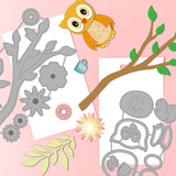 Globleland Owl, Coffee, Donuts, Twigs Carbon Steel Cutting Dies Stencils, for DIY Scrapbooking/Photo Album, Decorative Embossing DIY Paper Card