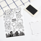 Animal, Dog, Superhero, Corgi, Shiba, City Clear Stamps Silicone Stamp Seal for Card Making Decoration and DIY Scrapbooking