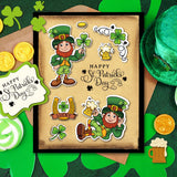 Leprechaun Beer and Happy St.patrick's Cutting Dies and Silicone Clear Stamps Set, for DIY Scrapbooking/Photo Album, Decorative Embossing DIY Paper Card