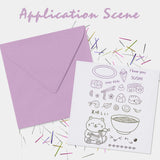 Globleland Ramen, Sushi, Lucky Cat Clear Stamps Silicone Stamp Seal for Card Making Decoration and DIY Scrapbooking