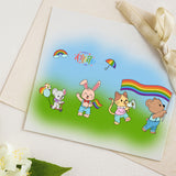 Globleland Happy Pride Day, Rainbow, Party Parade, Bear, Rabbit, Cat Clear Silicone Stamp Seal for Card Making Decoration and DIY Scrapbooking