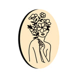 Woman Holding Flowers Oval Wax Seal Stamps
