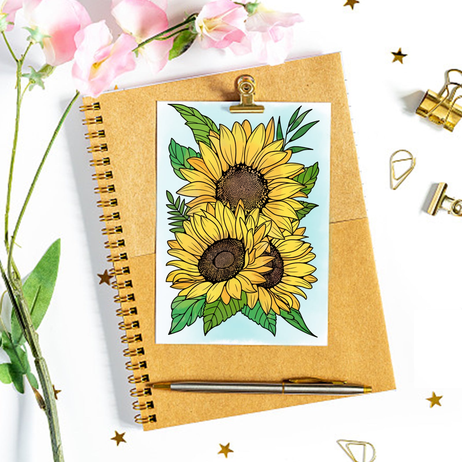 Globleland Sunflower Background Clear Silicone Stamp Seal for Card Making Decoration and DIY Scrapbooking