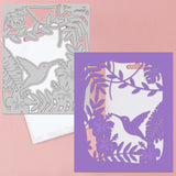 Globleland 2 Pieces Hummingbird, Flowers, Tropical Leaves Carbon Steel Cutting Dies Stencils, for DIY Scrapbooking/Photo Album, Decorative Embossing DIY Paper Card
