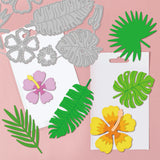 Globleland Hibiscus Tropical Leaves Carbon Steel Cutting Dies Stencils, for DIY Scrapbooking/Photo Album, Decorative Embossing DIY Paper Card