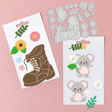 Globleland Boots, Flowers, Animals Carbon Steel Cutting Dies Stencils, for DIY Scrapbooking/Photo Album, Decorative Embossing DIY Paper Card