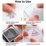 GLOBLELAND Universe Silicone Stamp Seal for Card Making Decoration and DIY Scrapbooking, Universe Themed Pattern, Alien, Planet, Rocket, Spaceship