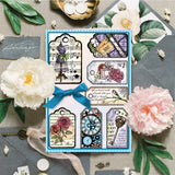Globleland Vintage Label, Floral, Perfume, Key, Tailor, Clock Stamps Silicone Stamp Seal for Card Making Decoration and DIY Scrapbooking