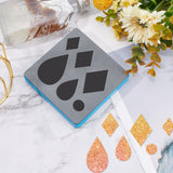 Globleland Cutting Dies Leather Rhombus Teardrop Pattern Earring Cutting Dies Stencils Moulds Embossing Tool Plastic Protective Box for DIY Scrapbooking Card Craft 4x4in