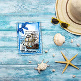 Globleland Nautical, Retro Style, English Background, Treasure Chest, Lighthouse, Anchor, Sailboat Clear Stamps Seal for Card Making Decoration and DIY Scrapbooking