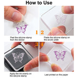 Globleland Clear Stamps Silicone Stamp Seal for Card Making Decoration and DIY Scrapbooking, Bird, Wreath, Butterfly