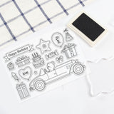 Globleland Car, Birthday, Gift, Cake, Balloon Clear Silicone Stamp Seal for Card Making Decoration and DIY Scrapbooking