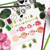 Rose, Valentine's Day Cutting Dies, Painting Stencils and Silicone Clear Stamps Set, for DIY Scrapbooking/Photo Album, Decorative Embossing DIY Paper Card