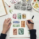 Globleland Custom PVC Plastic Clear Stamps, for DIY Scrapbooking, Photo Album Decorative, Cards Making, Plants Pattern, 160x110x3mm