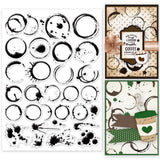Coffee Tea Stains Background Plastic Stamps