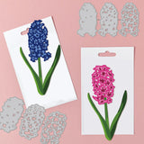 Globleland Carbon Steel Cutting Dies Stencils, for DIY Scrapbooking, Photo Album, Decorative Embossing Paper Card, Stainless Steel Color, Hyacinth, Flower Pattern, 64~69x87~120x0.8mm, 3pcs/set