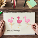 Globleland Flamingos, Island, Summer Clear Silicone Stamp Seal for Card Making Decoration and DIY Scrapbooking
