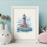 Globleland Lighthouse and Seagul Clear Silicone Stamp Seal for Card Making Decoration and DIY Scrapbooking
