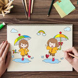Globleland Looking for Rainbows, Umbrellas, Rainy Season Clear Stamps Silicone Stamp Seal for Card Making Decoration and DIY Scrapbooking
