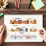 Globleland Cute, Cartoon, Cat, Dog, Rabbit, Bear Clear Silicone Stamp Seal for Card Making Decoration and DIY Scrapbooking