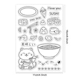Ramen, Sushi, Lucky Cat Clear Stamps Silicone Stamp Seal for Card Making Decoration and DIY Scrapbooking