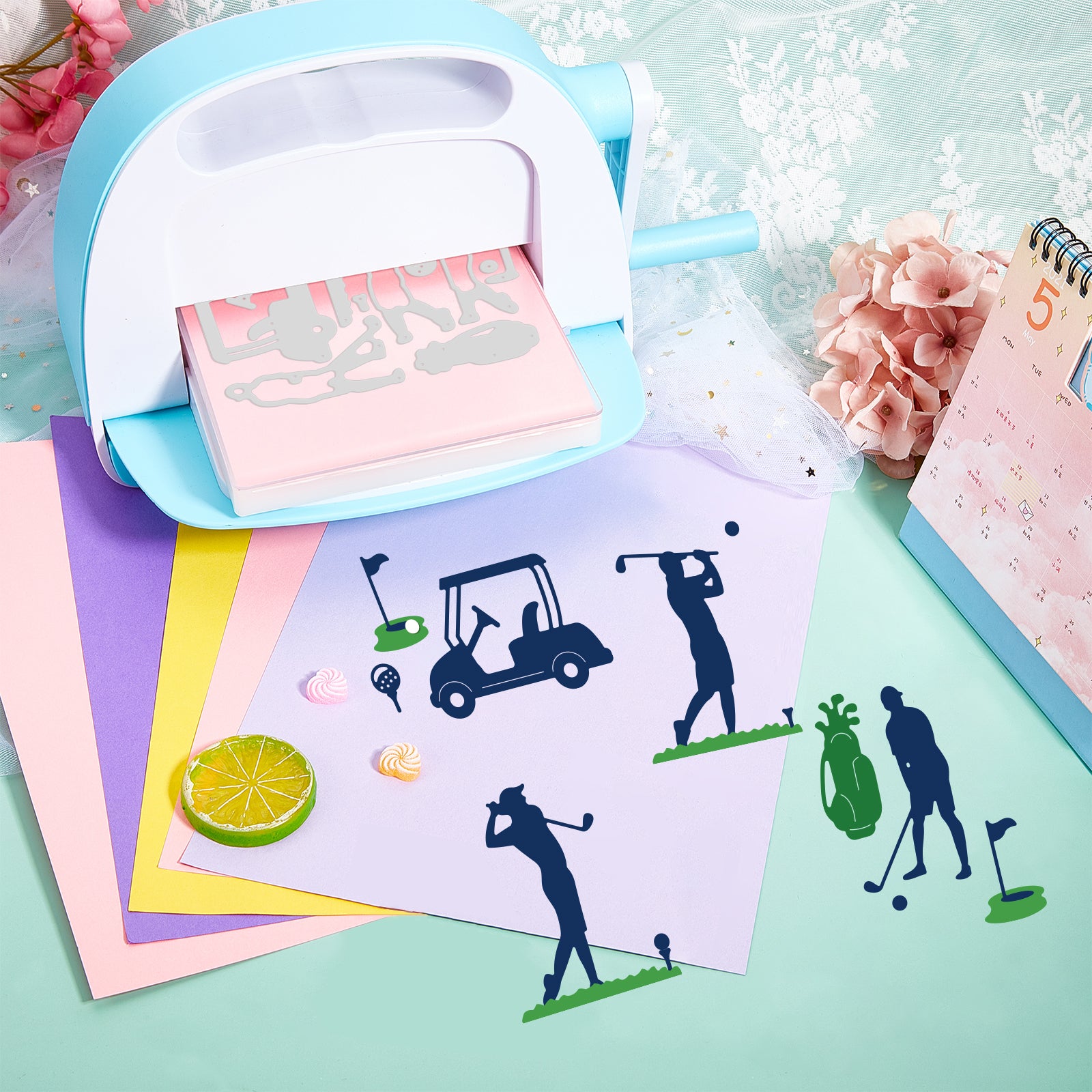Globleland Golf, Sport, Golf Ball, Clubs, Lawn, Cart, Bag Carbon Steel Cutting Dies Stencils, for DIY Scrapbooking/Photo Album, Decorative Embossing DIY Paper Card