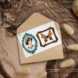 Globleland Vintage Woman Photo Frame Clear Silicone Stamp Seal for Card Making Decoration and DIY Scrapbooking