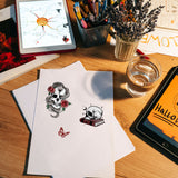 Globleland Custom PVC Plastic Clear Stamps, for DIY Scrapbooking, Photo Album Decorative, Cards Making, Skull Pattern, 160x110x3mm