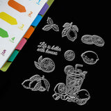 GLOBLELAND PVC Plastic Stamps, for DIY Scrapbooking, Photo Album Decorative, Cards Making, Stamp Sheets, Fruit Pattern, 16x11x0.3cm