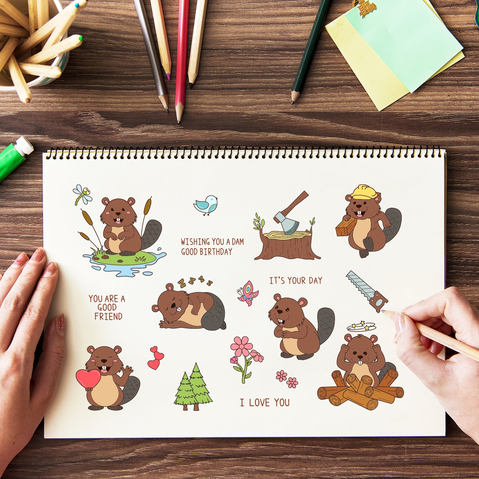 Globleland Beaver, Animal Clear Silicone Stamp Seal for Card Making Decoration and DIY Scrapbooking