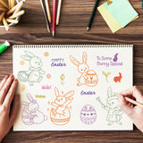 Globleland Clear Silicone Stamp Seal for Card Making Decoration and DIY Scrapbooking, Including Bunny, Easter, Eggs