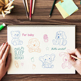 Globleland Clear Stamps Silicone Stamp Seal for Card Making Decoration and DIY Scrapbooking, Including Doll, Bear, Lion, Elephant, Rabbit, Dog, Baby