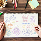 Globleland Clear Silicone Stamp Seal for Card Making Decoration and DIY Scrapbooking, Including Baby, Moon, Cradle