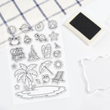 Island, Beach, Sand, Shells, Crabs, Starfish Stamp Clear Silicone Stamp Seal for Card Making Decoration and DIY Scrapbooking